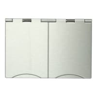 Picture of Schneider Ultimate 2 Gang SS Flat plate UnSwitched Floor Socket, GU3252WSS, Aluminium Silver