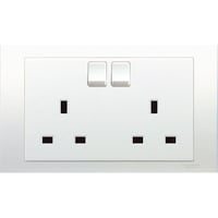 Picture of Schneider Electric 2 Gang DP Switched Socket, White, 13A, 250V, KB25D_WE