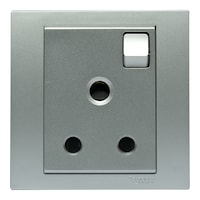 Picture of Schneider Vivace 1 Gang Switched Socket, KB15, 15A, 250V, Aliminium Silver - Box of 8
