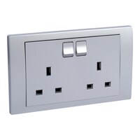 Picture of Schneider Vivace 2 Gang Switched Socket, KB25AS, 13A 250V - Box of 5