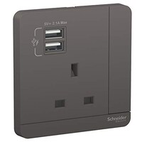 Picture of Schneider Electric AvatarOn Switched Socket with 2 USB Charger