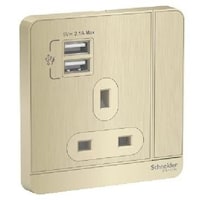 Picture of Schneider Electric AvatarOn 2 USB Charger with Switched Socket