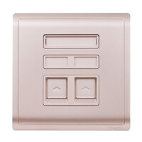 Picture of Schneider Electric Pieno 2 Gang Shuttered Keystone Wallplate without Module