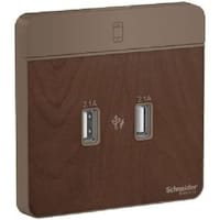 Picture of Schneider Electric AvatarOn Type A USB Charger, 2.1A, Wood