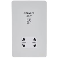 Picture of Schneider Electric Ultimate Screwless Flat Plate Shaver Socket, White, GU7490WPW
