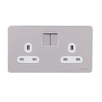 Schneider Electric Ultimate Screwless Flat Plate Switched Socket 2P 2 Gangs