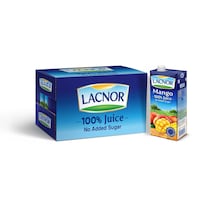 Lacnor 100% Long Life Mango Juice, 1L - Carton of 12