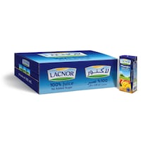 Lacnor 100% Long Life Mango Juice, 180ml - Carton of 32