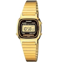 Casio Women's Yellow Dial Stainless Steel Band Watch, LA670WGA-1D