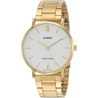 Picture of Casio Stainless Steel White Dial Analog Watch for Men, MTP-VT01G-7B, Gold