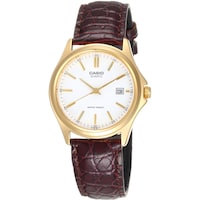 Picture of Casio Men`s White Dial Leather Band Watch, MTP-1183Q-7ADF
