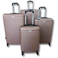 Golden Trip ABS Lightweight Suitcase with Spinner Wheels, Rose Gold - Set of 4