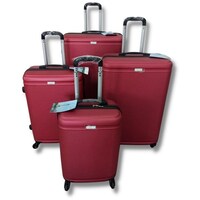 Golden Trip ABS Lightweight Suitcase with Spinner Wheels, Red - Set of 4