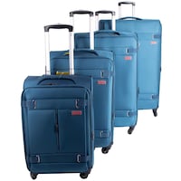 Picture of Saw & See Lightweight Durable Travel Luggage Trolley, Blue - Set of 4
