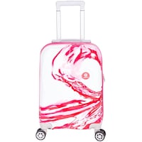 Picture of Echolite Lightweight Durable Luggage Trolley, 20inch, White & Red