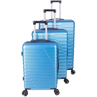 Picture of Hard Shell Luggage Trolley Bag, Blue - Set of 3