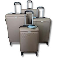 Picture of Golden Trip ABS Lightweight Suitcase with Spinner Wheels, Champagne - Set of 4