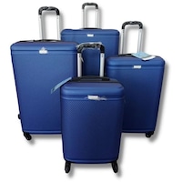 Picture of Golden Trip ABS Lightweight Suitcase with Spinner Wheels, Blue - Set of 4