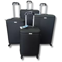 Picture of Golden Trip ABS Lightweight Suitcase with Spinner Wheels, Black - Set of 4