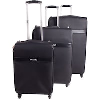 Picture of ABC Stylish Lightweight Travel Luggage Trolley, Black - Set of 3