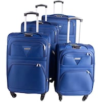 Concept Bags Lightweight Suitcase with Spinner Wheels, Blue - Set of 4
