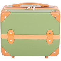 Concept Bags ABS Vintage Design Beauty Case, 14inch, Khaki & Green