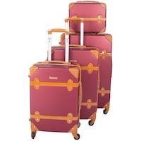 Picture of Concept Bags ABS Vintage Design Luggage Case, Maroon - Set of 4
