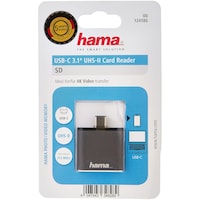 Hama USB 3.1 SD UHS-II Type-C Card Reader, Grey