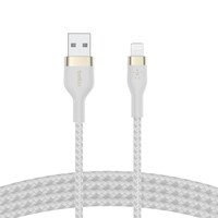 Picture of Belkin BoostCharge Pro Flex Braided USB Type A to Lightning Cable, 1M, White