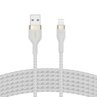 Picture of Belkin BoostCharge Pro Flex Braided USB Type A to Lightning Cable, 3M, White