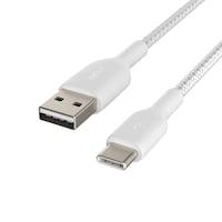 Picture of Belkin BoostCharge Braided USB-C to USB-A Charger Cable, 2m, White