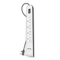 Belkin 4 Plug Surge Protection Strip With 2 USB Ports & 2 Meters Cord Length
