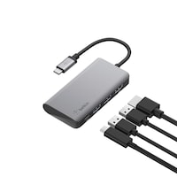 Belkin USB C 4 in 1 MultiPort Adapter with 4K HDMI, 100W, Gray