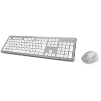 Hama Gulf Wireless Keyboard and Mouse Set, Silver & White