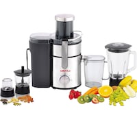 Emerald 4 in 1 Juicer with Grinder, 1000W, Black and Silver