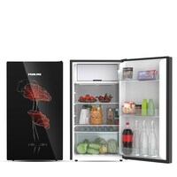 Nikai Single Door Refrigerator with Glass Finish, 140L, Black