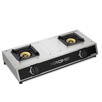 Picture of Krome 2 Burners Stainless Steel Gas Stove, Silver & Black