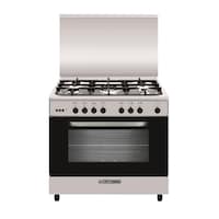 Glemgas 5 Gas Burner with Oven, Silver & Black