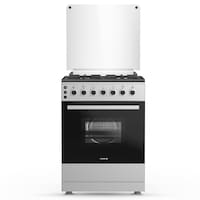 Krome Free Standing 4 Burners Cooker with Oven, Silver & Black