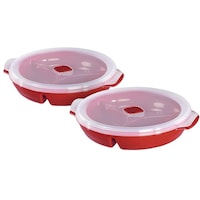 Picture of Xavax Microwavable Plate, 111464, Red - Set of 2