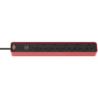 Brennenstuhl Ecolor 5-Way Extension Lead, Red
