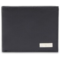 Inahom Men's Leather Bi-Fold Wallet, Navy Blue