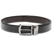 Inahom Reversible and adjustable Italian Leather Belts, Black and Brown
