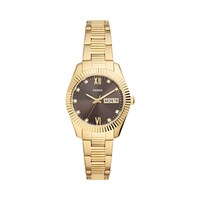 Fossil Women's Stainless Steel Analog Wrist Watch, Gold & Brown