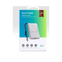 Ravpower Magnetic Wireless Power Bank, 10000mAh, White