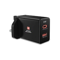 Swiss Military Dual Port USB Charger, 25W, Black