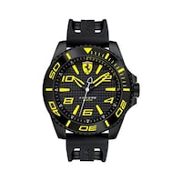Scuderia Ferrari Men Water Resistant Analog Watch, 830307, 50mm, Black