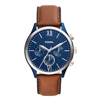 Picture of Fossil Men's Fenmore Midsize Luggage Leather Multifunction Watch