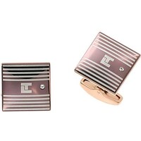 Ted Lapidus Stainless Steel Square Shaped Cufflinks, Rose Gold