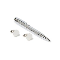 Segma Pen with Cufflinks Set, Silver & Grey
